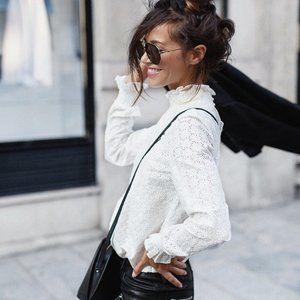 Sezane Cathy Blouse in Ecru Embroidery (38/M)